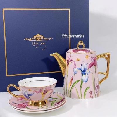 BỘ ẤM CHÉN CHIM HOA CAO CẤP